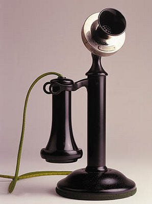 1920s matte black candlestick phone