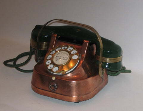 1930s vintage brass rotary telephone
